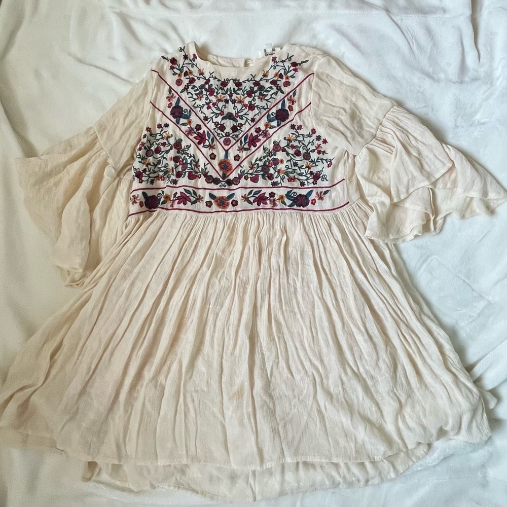 Embroidered flowy dress